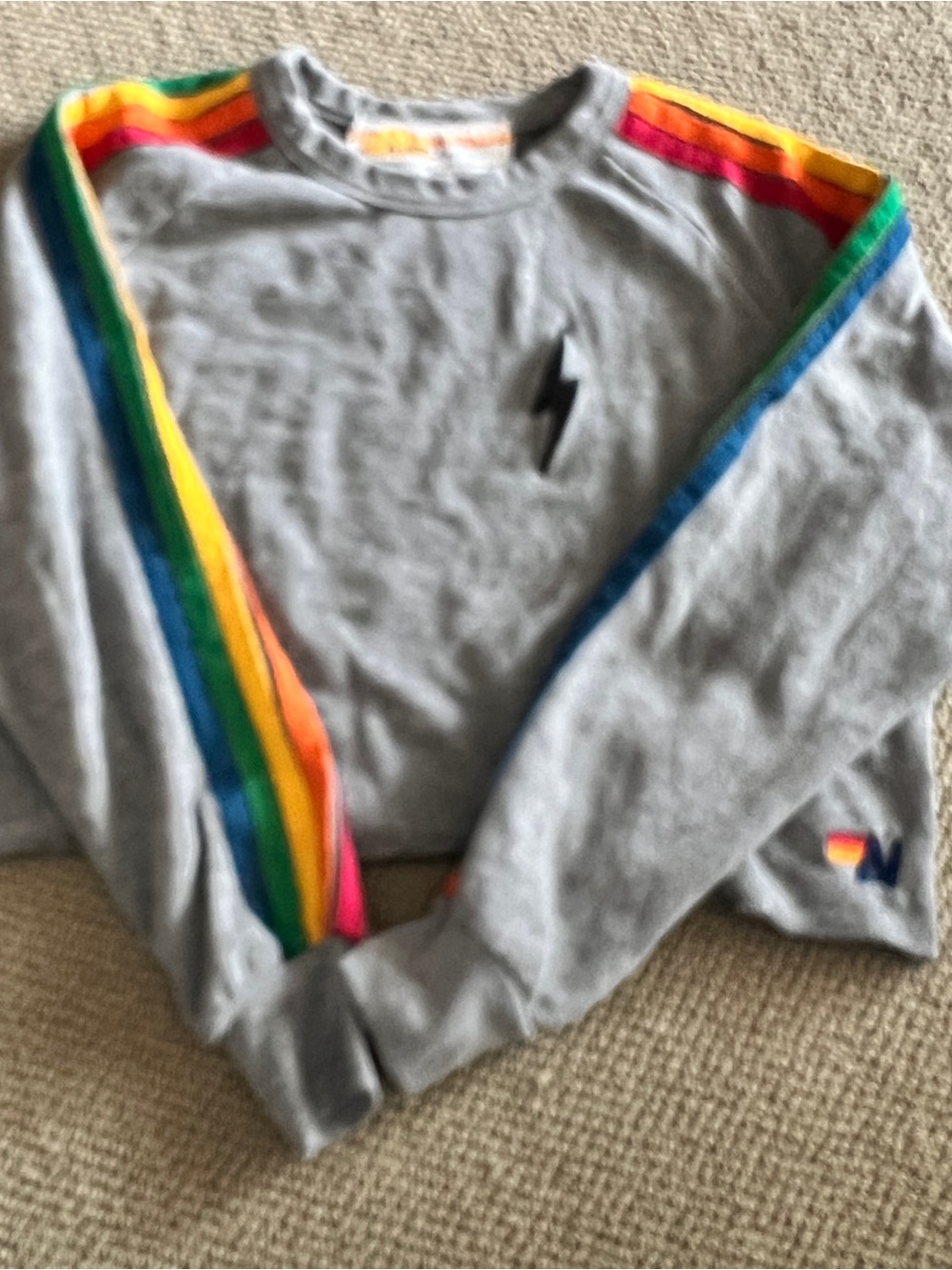 Aviator Nation Classic Cropped Crewneck Sweatshirt-small